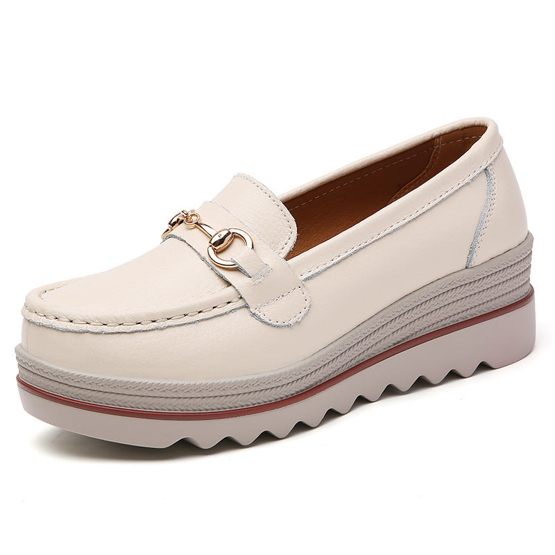 Slip-on Oversized Shoes Comfortable All-match Leather Shoes For Women