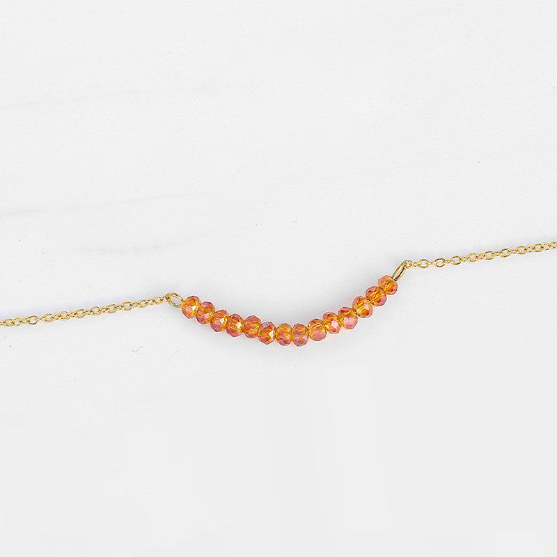 Beaded Crystal Necklace 316L Titanium Steel Necklace